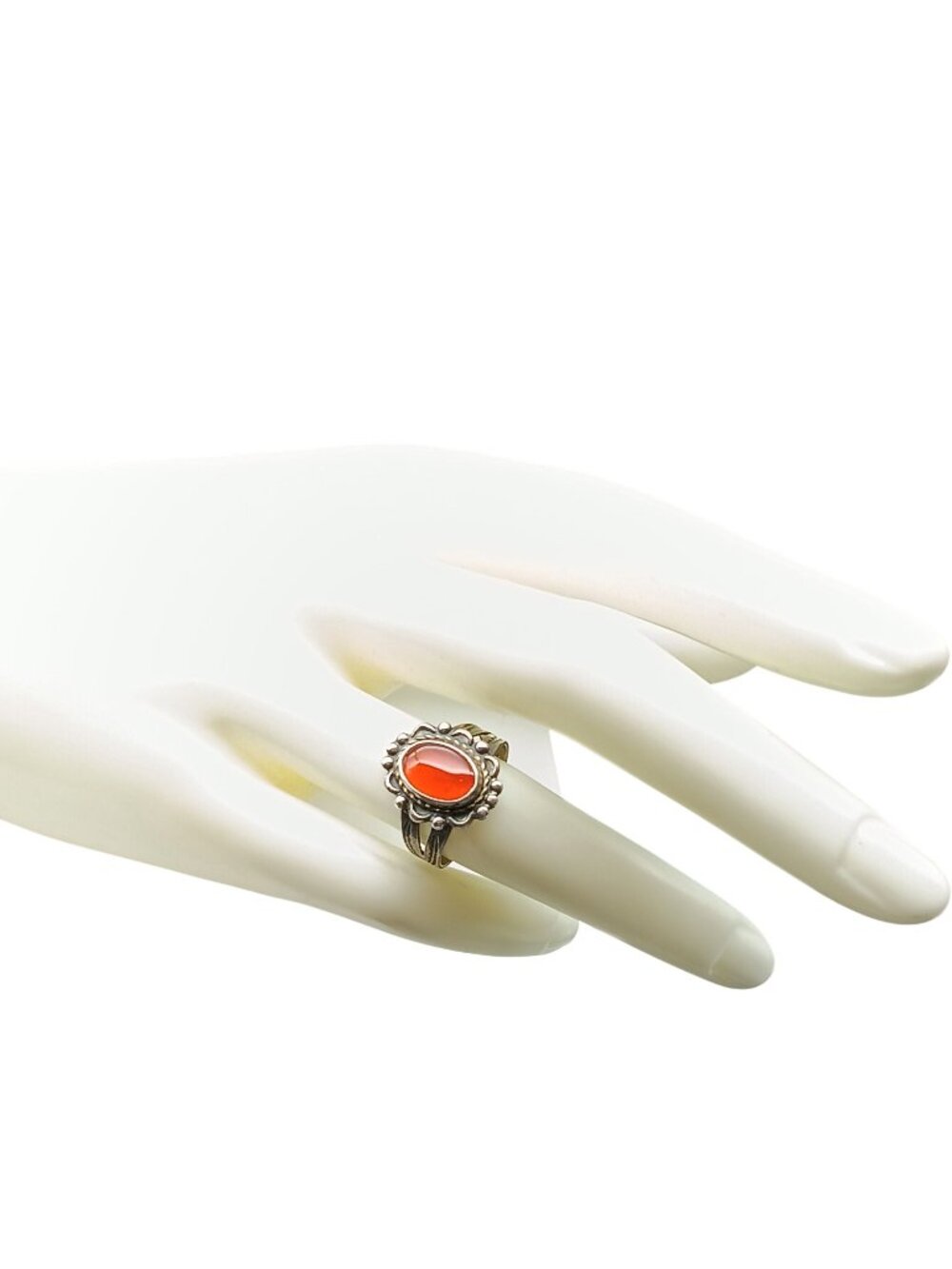 Vintage Bell Trading Post Sterling Silver Ring with Carnelian Cabochon and Split